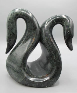 Mated for Life (Swans) by Eric Silver #1282 /  13"H x 12" (SOLD)L 