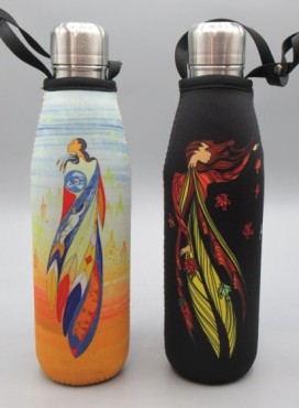 insulated Stainless Steel Bottle with Art Sleeve