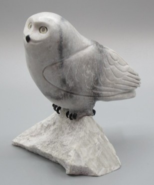 Perched Young Owl by Manasie Akpaliapik #1285 / 6"H